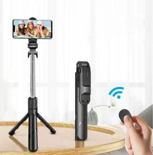 Selfie stick com tripé, feito de liga de plástico, para iphone, samsung