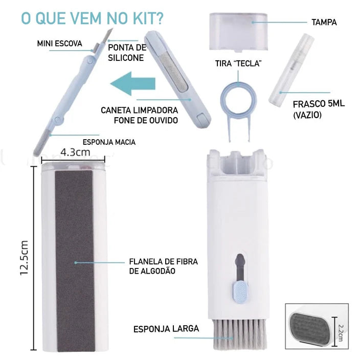 Escova de Limpeza Versátil - Para Dispositivos Eletrônicos, Teclados e Computadores